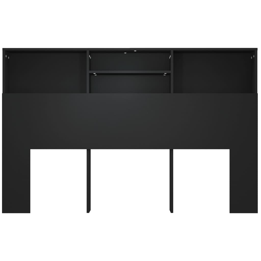 vidaXL Armoire de tête de lit Noir 160x19x103,5 cm - 5