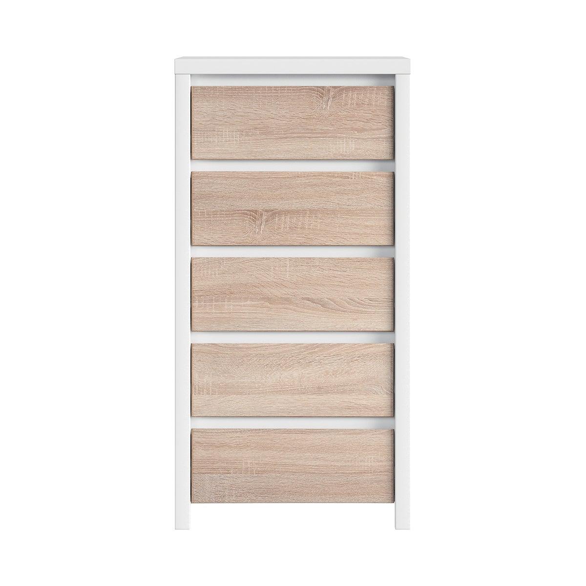 Cassettiera a 5 cassetti Soren, bianco e legno - 2
