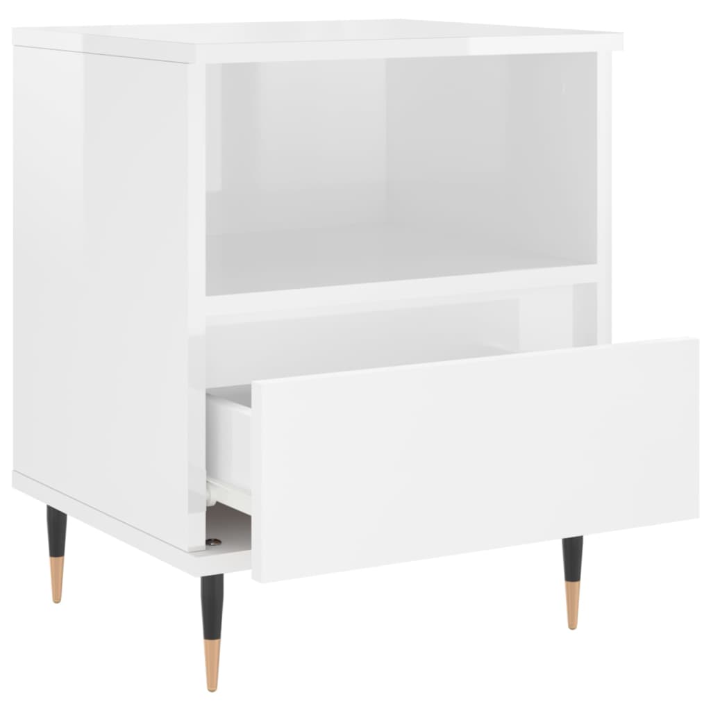 Comodini 2pz Bianco Lucido 40x35x50 cm in Legno Multistrato vidaXL - 6