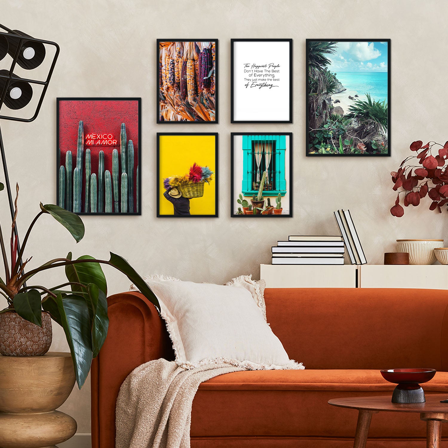 - 6 láminas fotograficas mexico en colores - poster impresion artã­stica y moderna para colgar - decoracion mural - a3 y a4 - marco negro