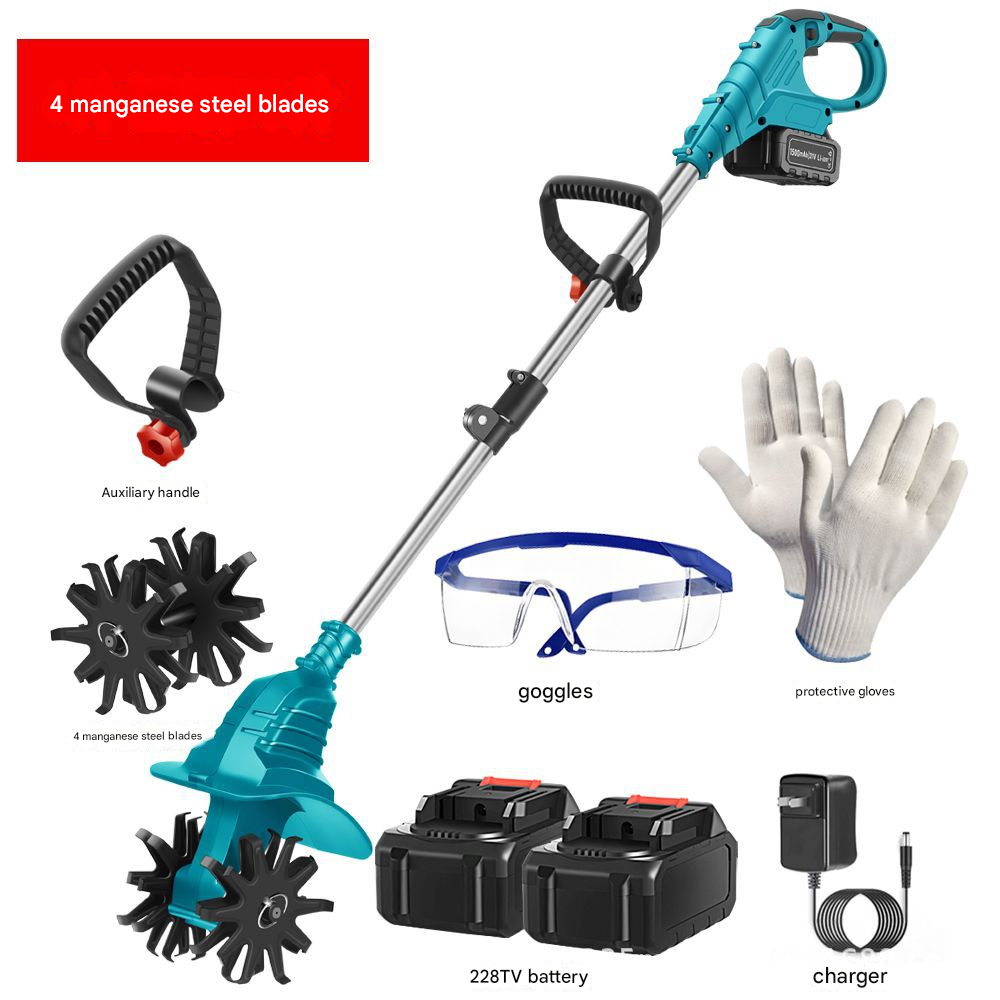 Motocultor eléctrico a batería para granjas y parques, color azul - 4 ...