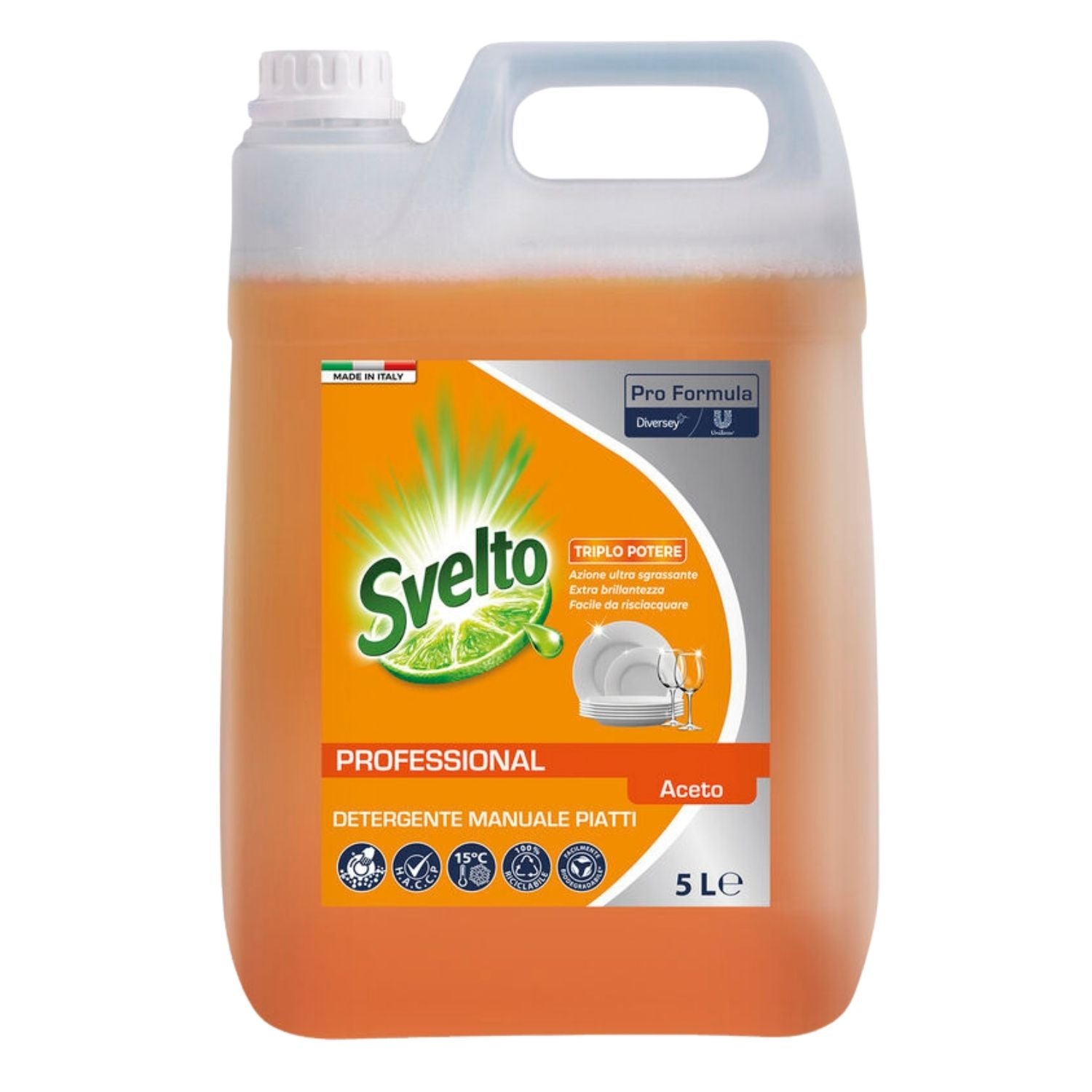 Svelto Detergente Liquido Concentrato Piatti Formato Professionale 5 ...