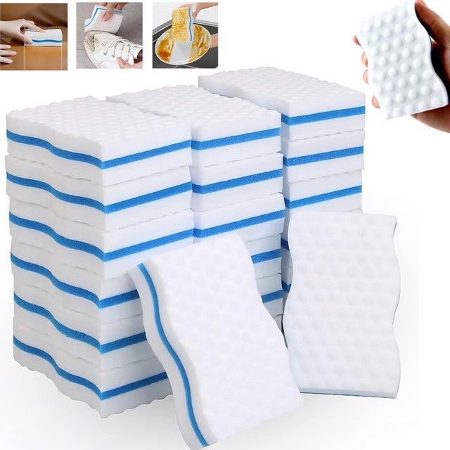 32 białe magiczne gąbki – gąbka melaminowa do czyszczenia o wysokiej gęstości, do kuchni, łazienki, podłóg, okien