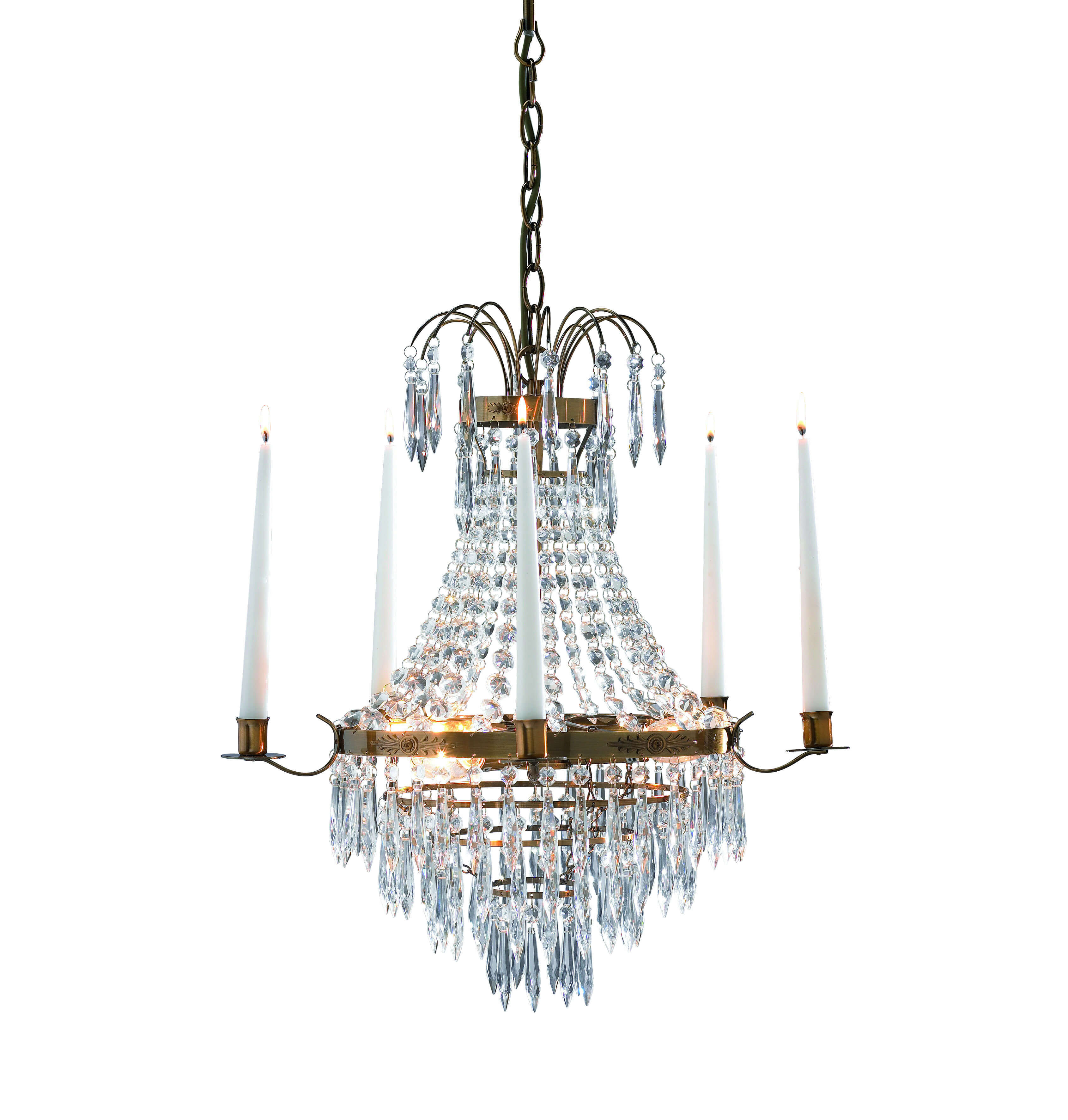 Lustre en cristal KRAGEHOLM antique 3 ampoules - 3
