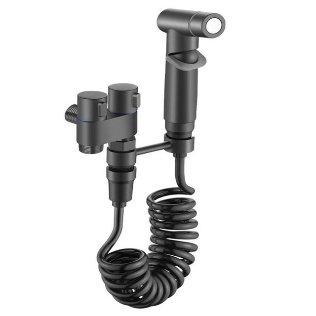 Kit de rociador para inodoro, grifo de baño de doble control compatible con lavadora e inodoro, con doble manija y control integrado, ideal para bidé.