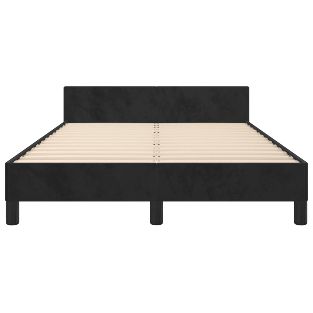 Cadre de lit sans matelas noir 120 x 190 cm velours - 6