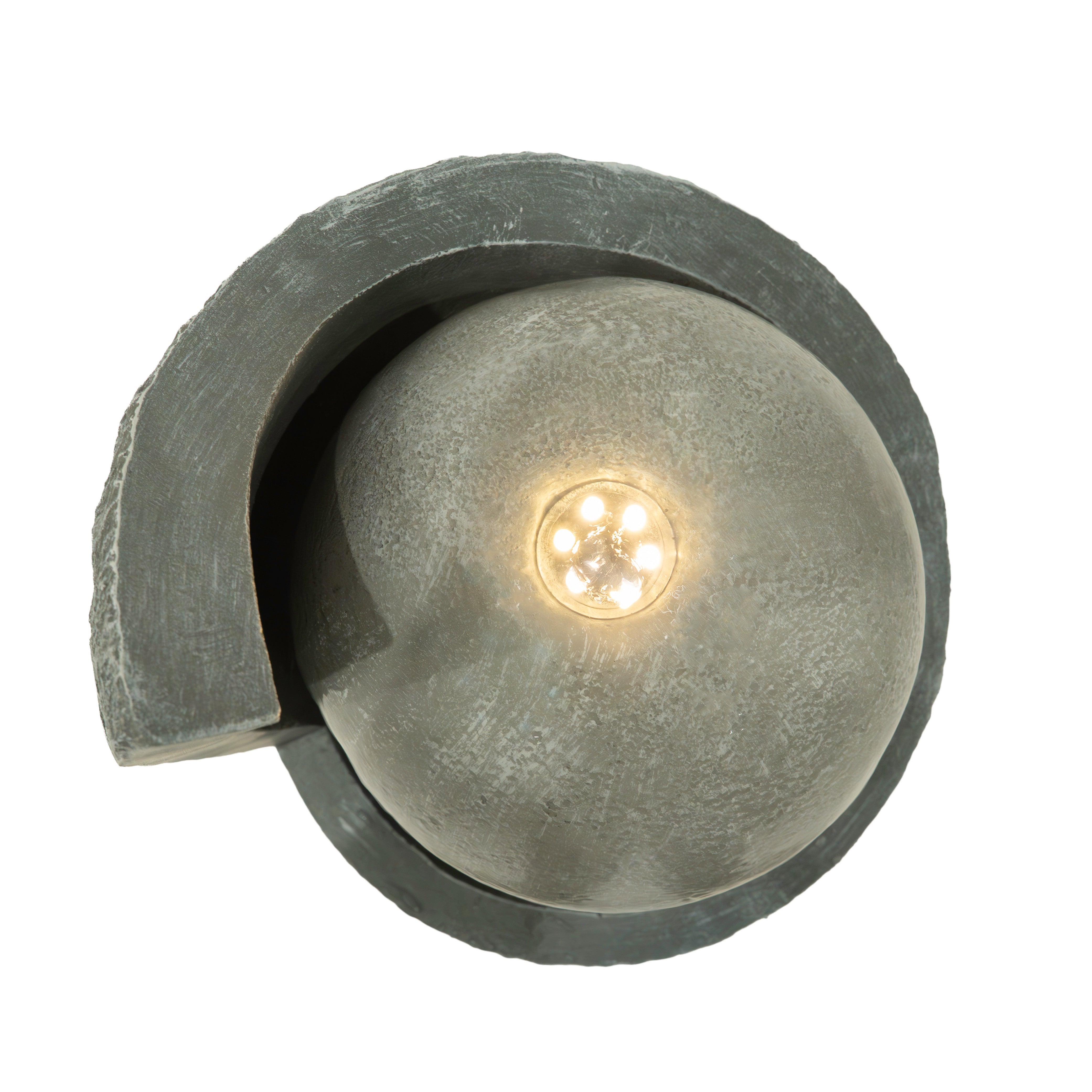 Fontaine de Jardin Cascade Électrique Extérieure Polyresine Gris 4 Lumières LED Blanc Chaud Pompe à Brancher Câble de 7 - 8