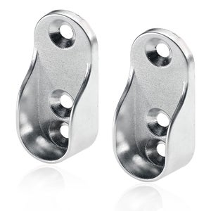 Supports Penderie Ovale Alliage Zinc 12 Supports De Tringle à Vêtements Ovale 19mm - Alliage De Zinc, Avec 30 Vis - Pour Penderie Et Rideaux Barre Armoire