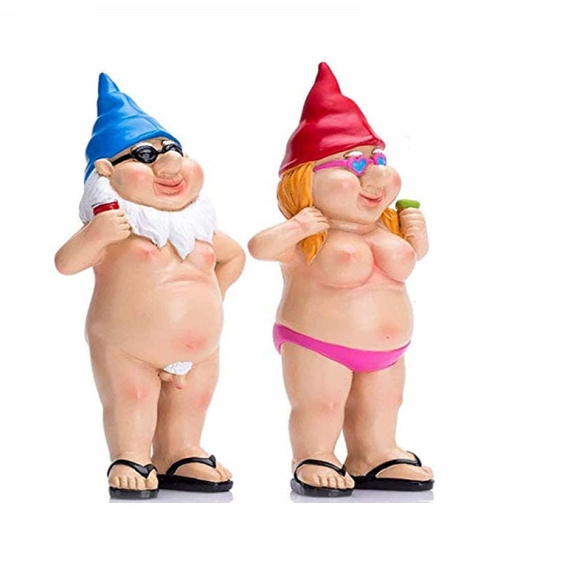 Para krasnali ogrodowych: rustykalne figurki, prezenty ogrodnicze dla rodziny i sąsiadów