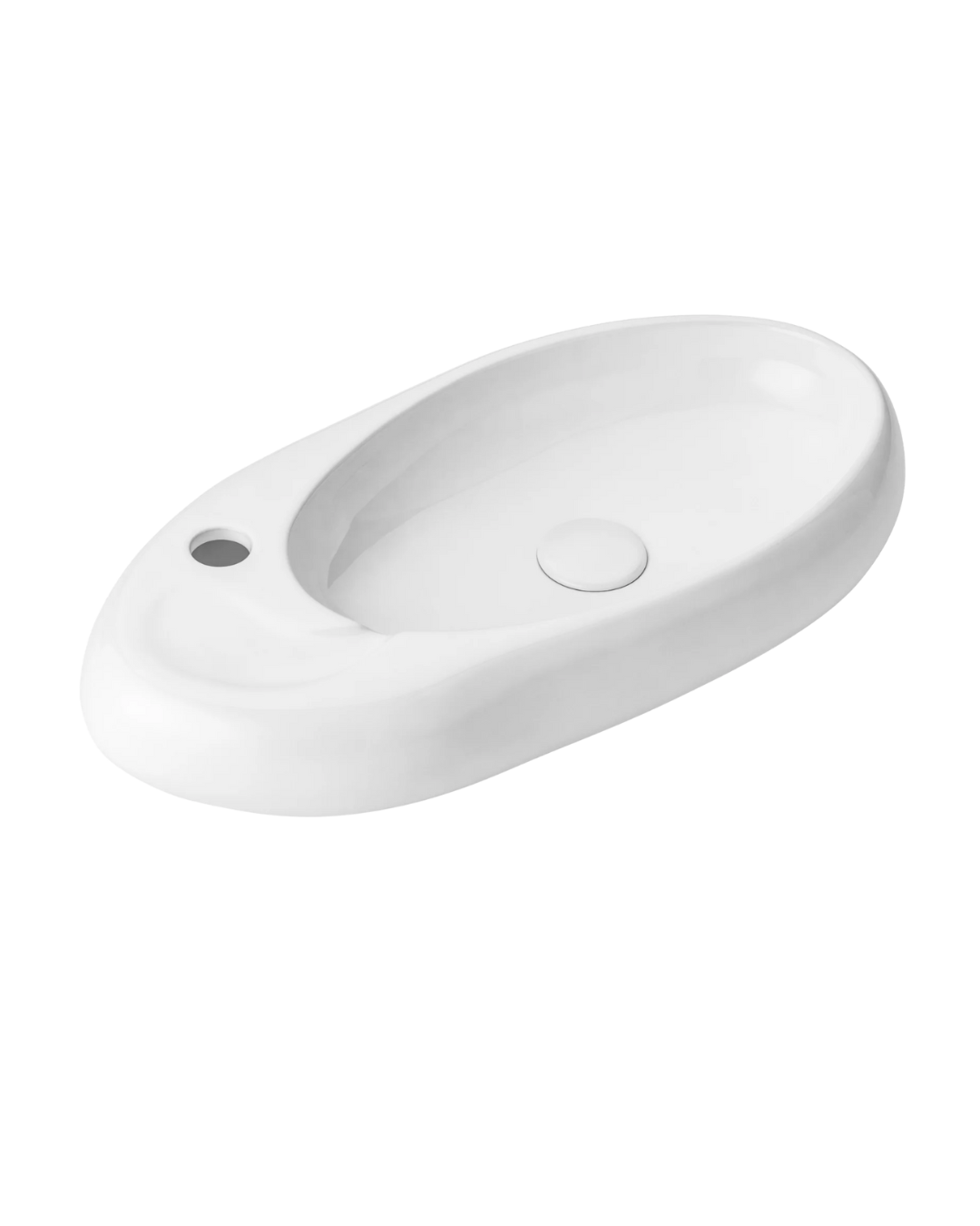 Umywalka ścienna Uptrend ZEVA biały połysk, z otworem na baterię, lewa1 szt.