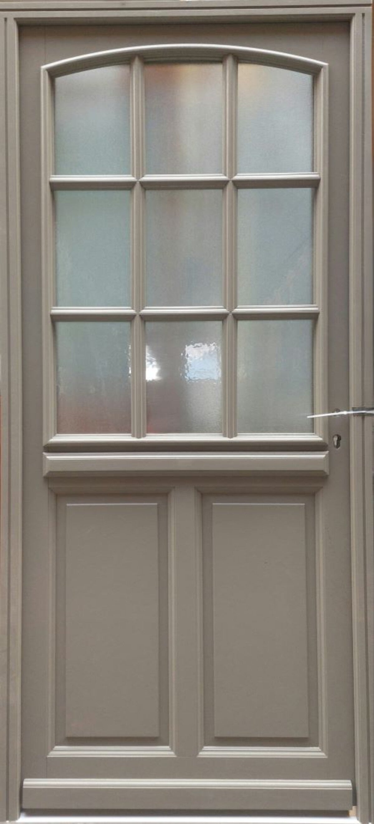 Porte D'entrée Bois Vitrée Alban Gris Quartz, H215 X L90 Cm Côte Tableau P. Gauche Gd Menuiseries - 2