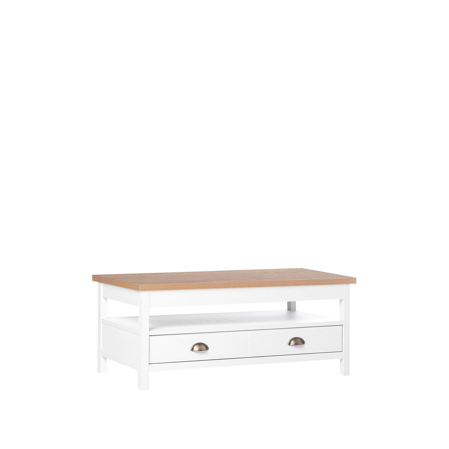Klast Home Mesa De Centro Elevable Efecto Madera Natural 100 Cm X 45-57 Cm Blanca , Leroy Merlin