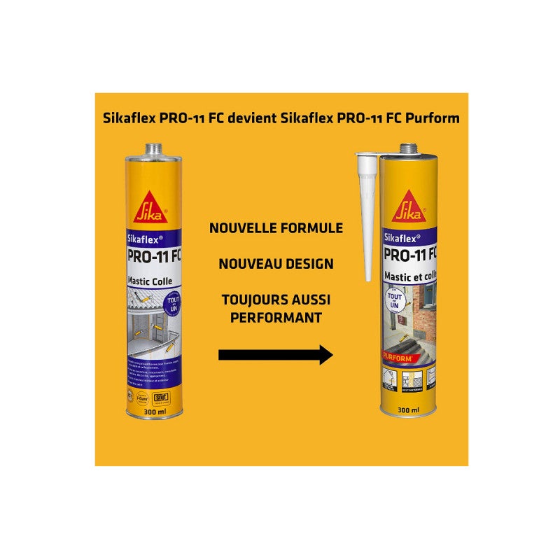 Mastic colle SIKA Sikaflex PRO 11 FC Purform - Gris - 300ml - 3