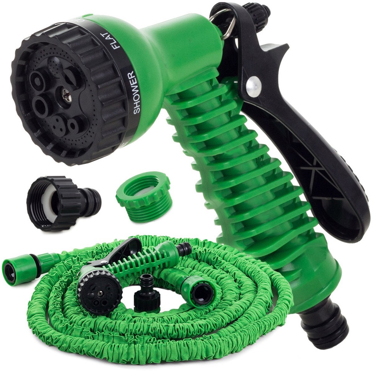 Furtun flexibil de grădină, 10m > 30m, Extensibil, 7 funcții de pulverizare, Furtun de grădină magic, Elastic, Ușor, Detașabil