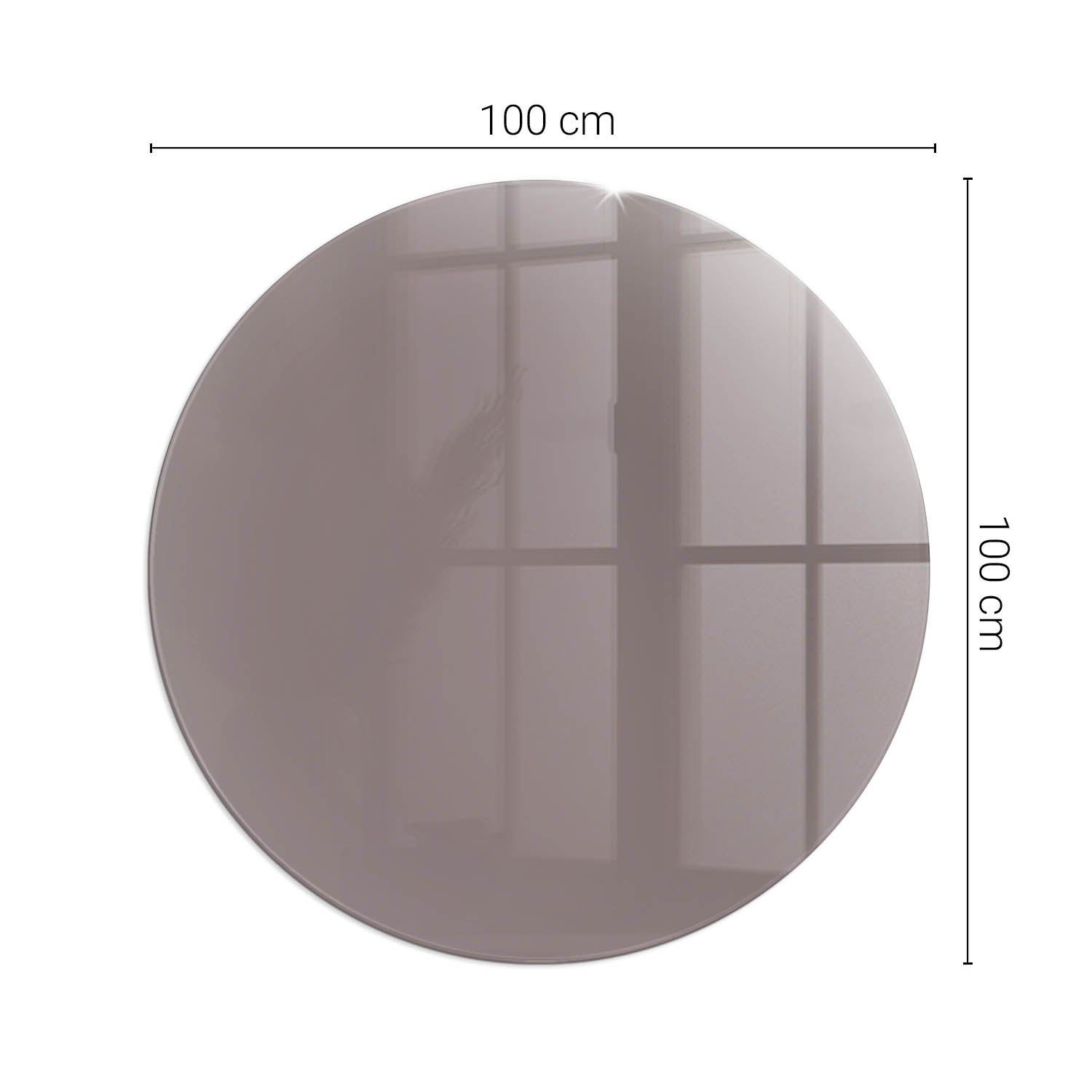 Duża szklana ochronna podkładka pod piec - fi 100 cm - Kolor Beżowy - TULUP - 2