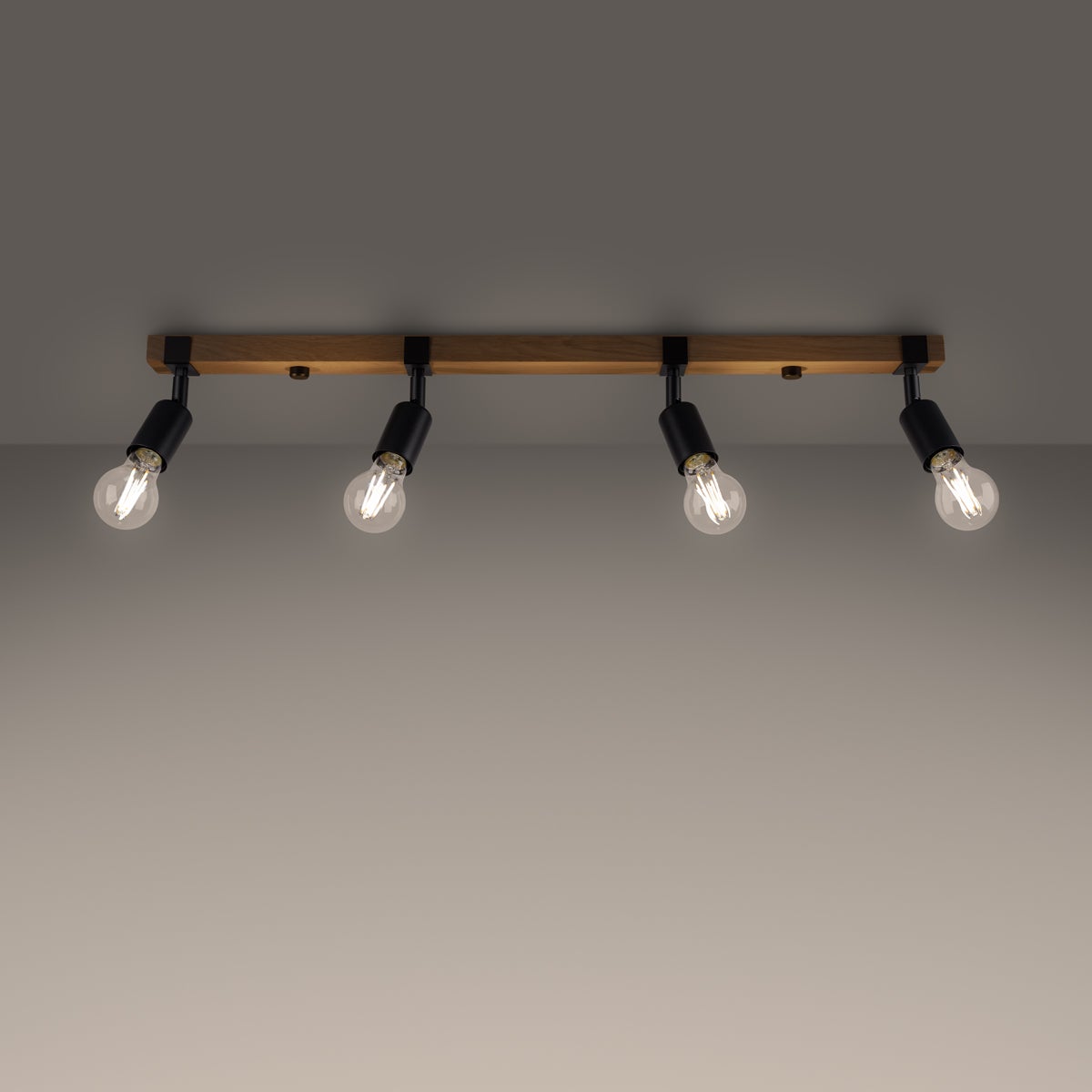 Plafon SHAD 4 czarny LED 3000K - 89x15x14cm Sollux