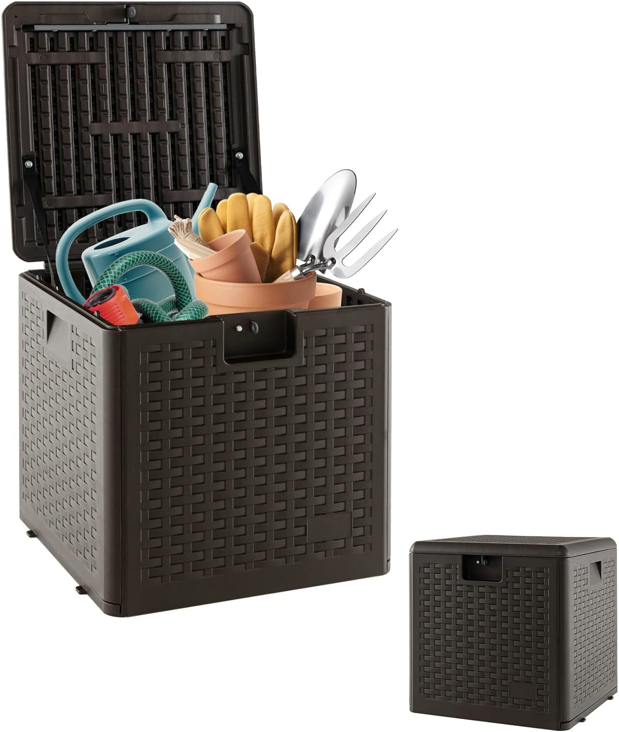 Coffre de Rangement Extérieure en HDPE 106L, 52x51x51CM | Leroy Merlin