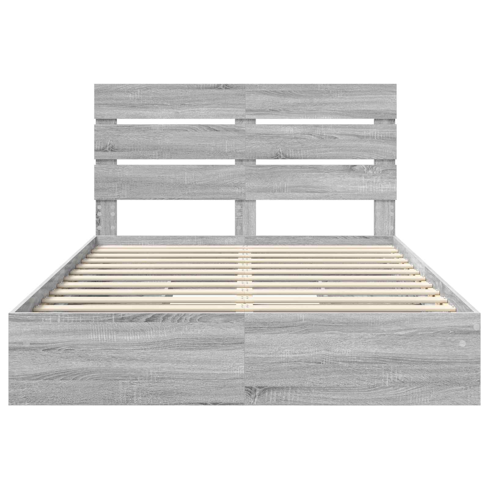 Lit de rangement gris 140 x 200 cm en panneau de bois - 8