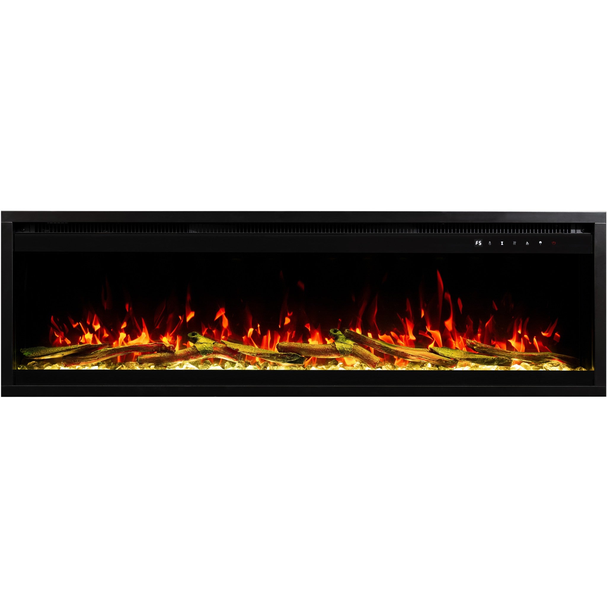 Cheminée électrique AFLAMO Royal PRO 160 - feu premium - murale ou encastrable - 160x38x16 cm - cheminée LED décorative avec chauffage 750/1500 W - 6