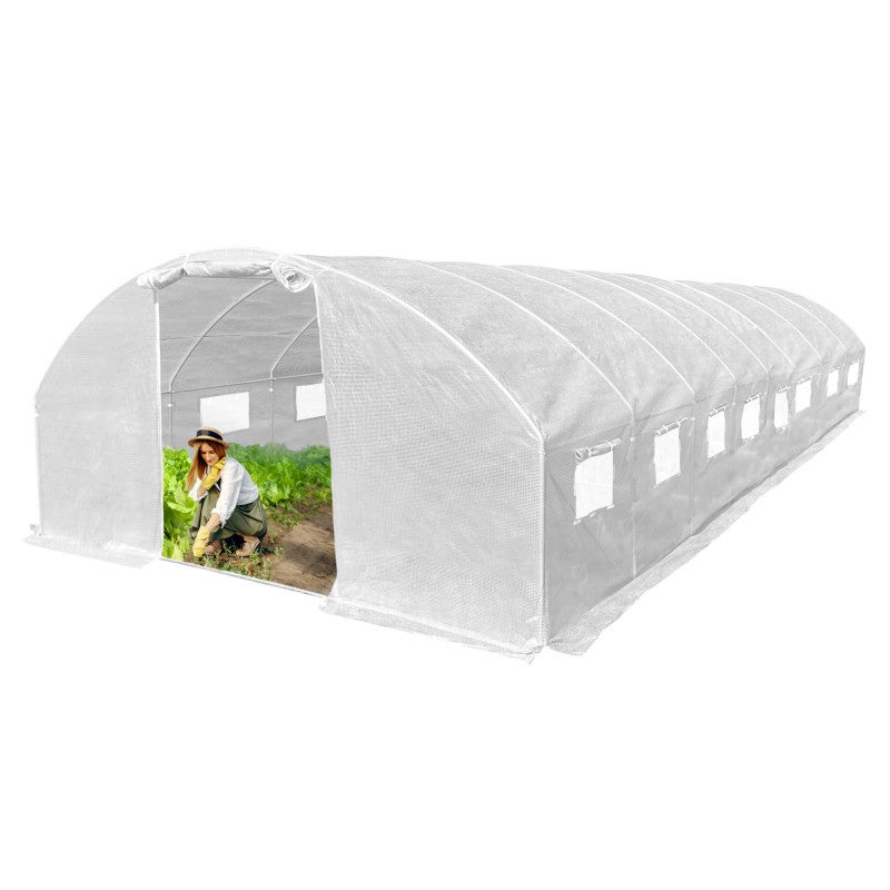 Tunel ogrodowy 4iQ Group 4x10m Biały Folia UV 25mm