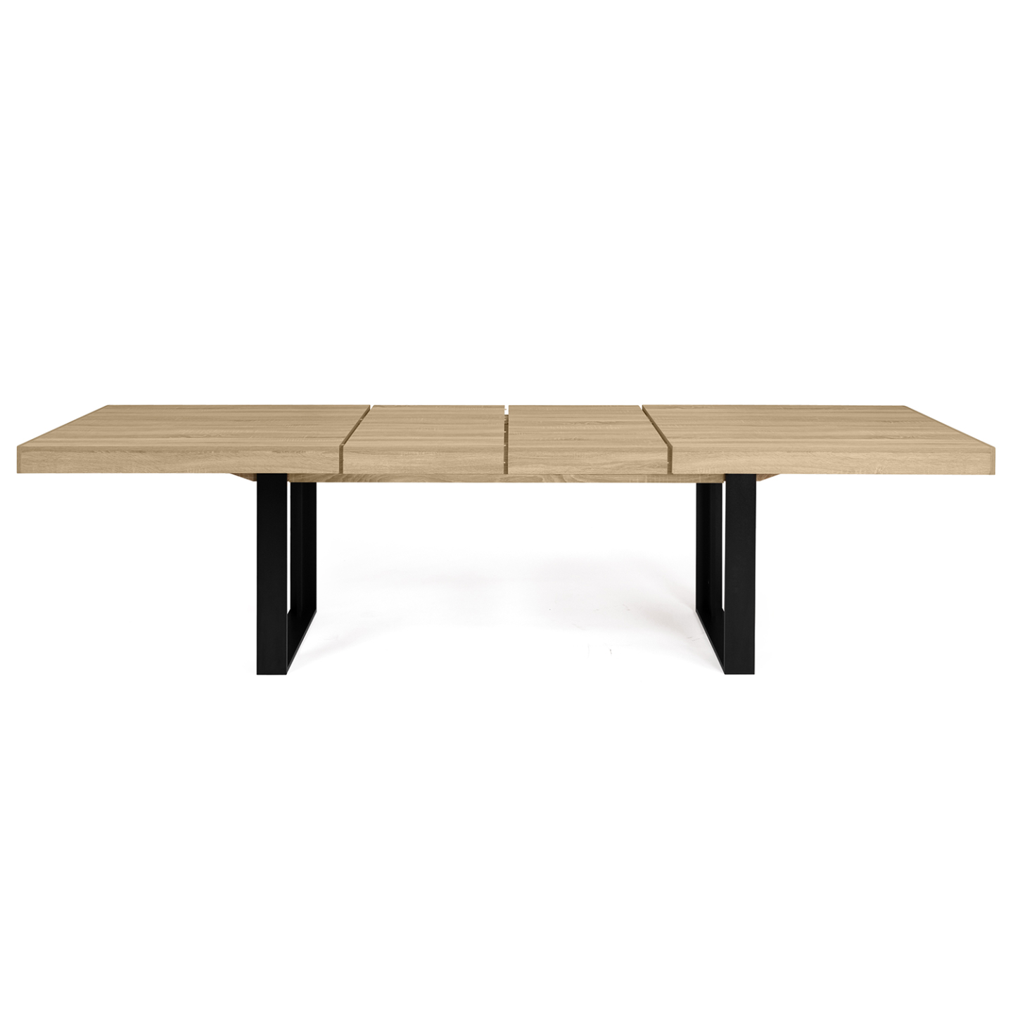 Table à manger extensible rectangle PHOENIX 6-12 personnes bois et noir 200-300 cm - 3