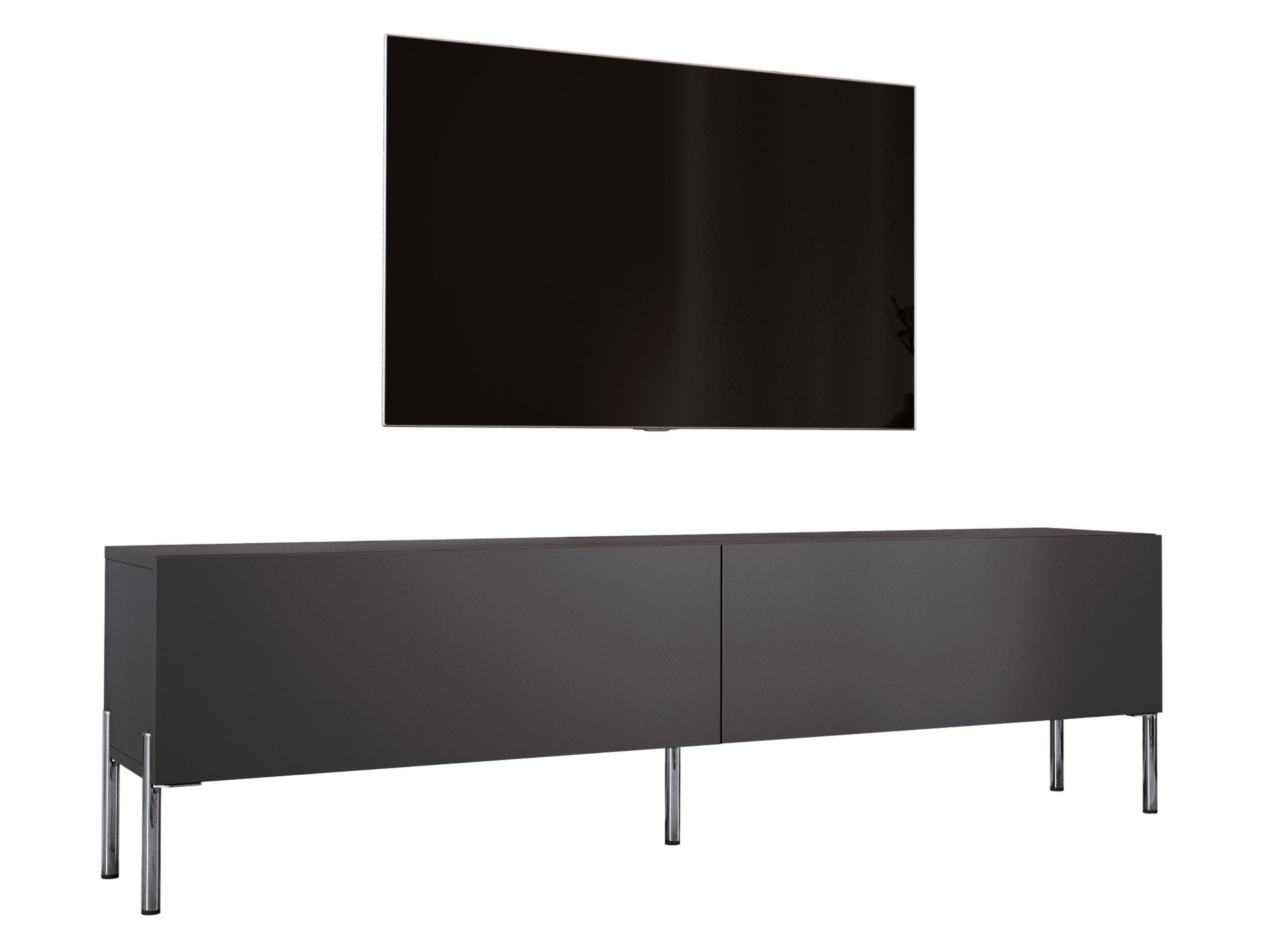 Szafka RTV : Antracyt, nogi chrom, 170 x 32 x 52 cm