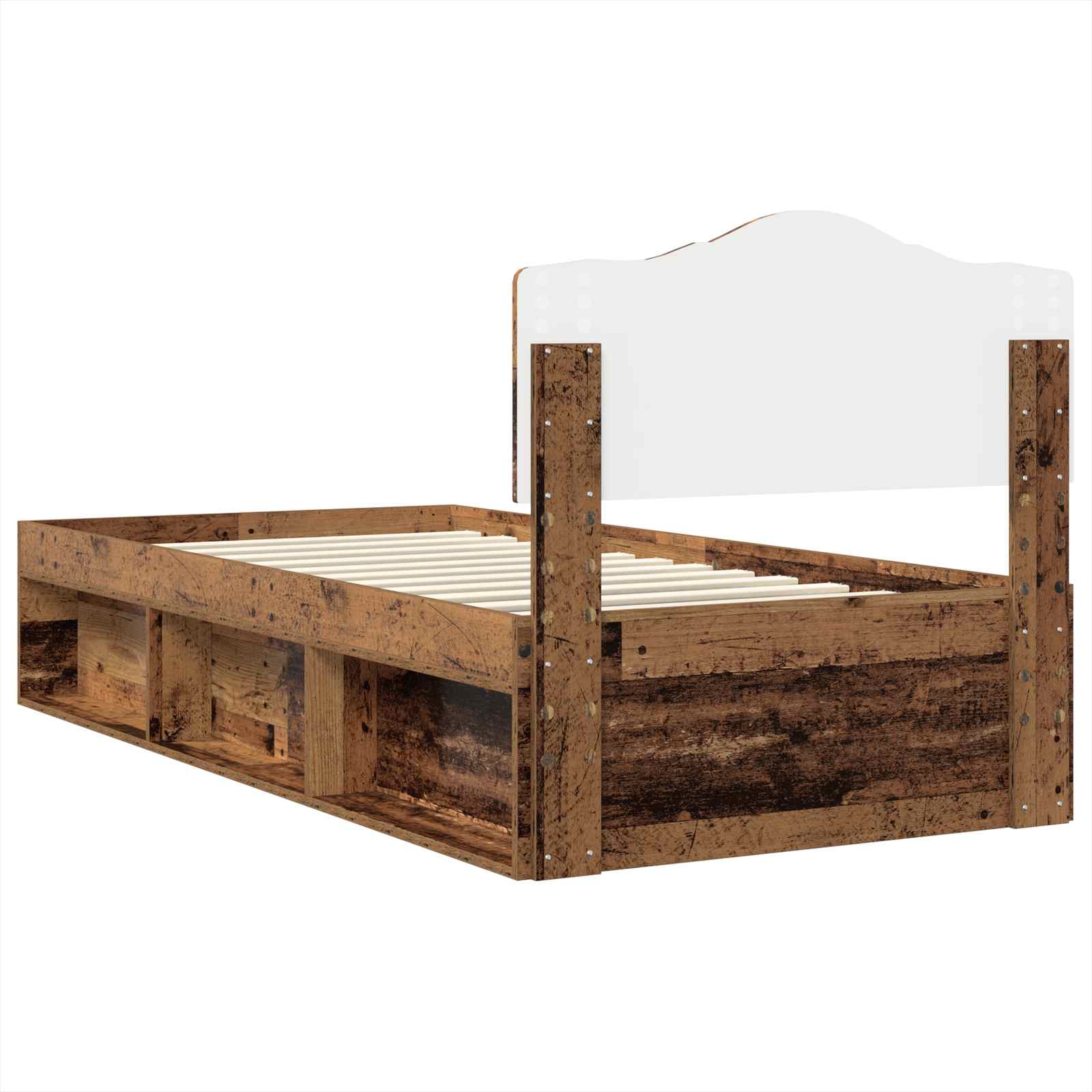 Cadre de lit bois ancien 75 x 190 cm en bois de pin massif - 9