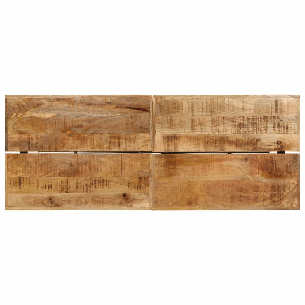 Table de bar | Table de Cuisine | Table Haute 180x70x107 cm bois massif de manguier et fer CFW450970 - 4
