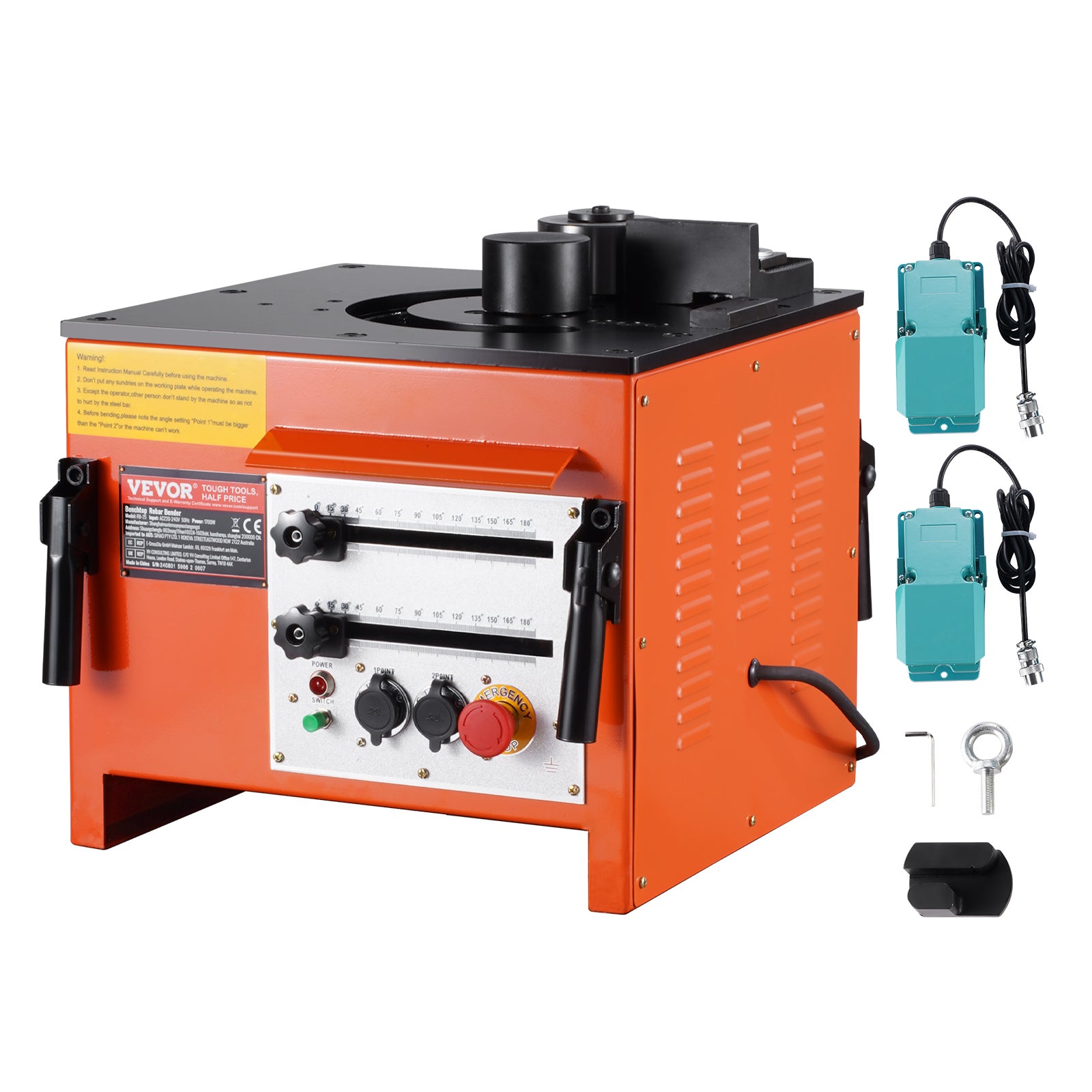 Hydrauliczna elektryczna giętarka do prętów zbrojeniowych 1700 W 4-25 mm VEVOR