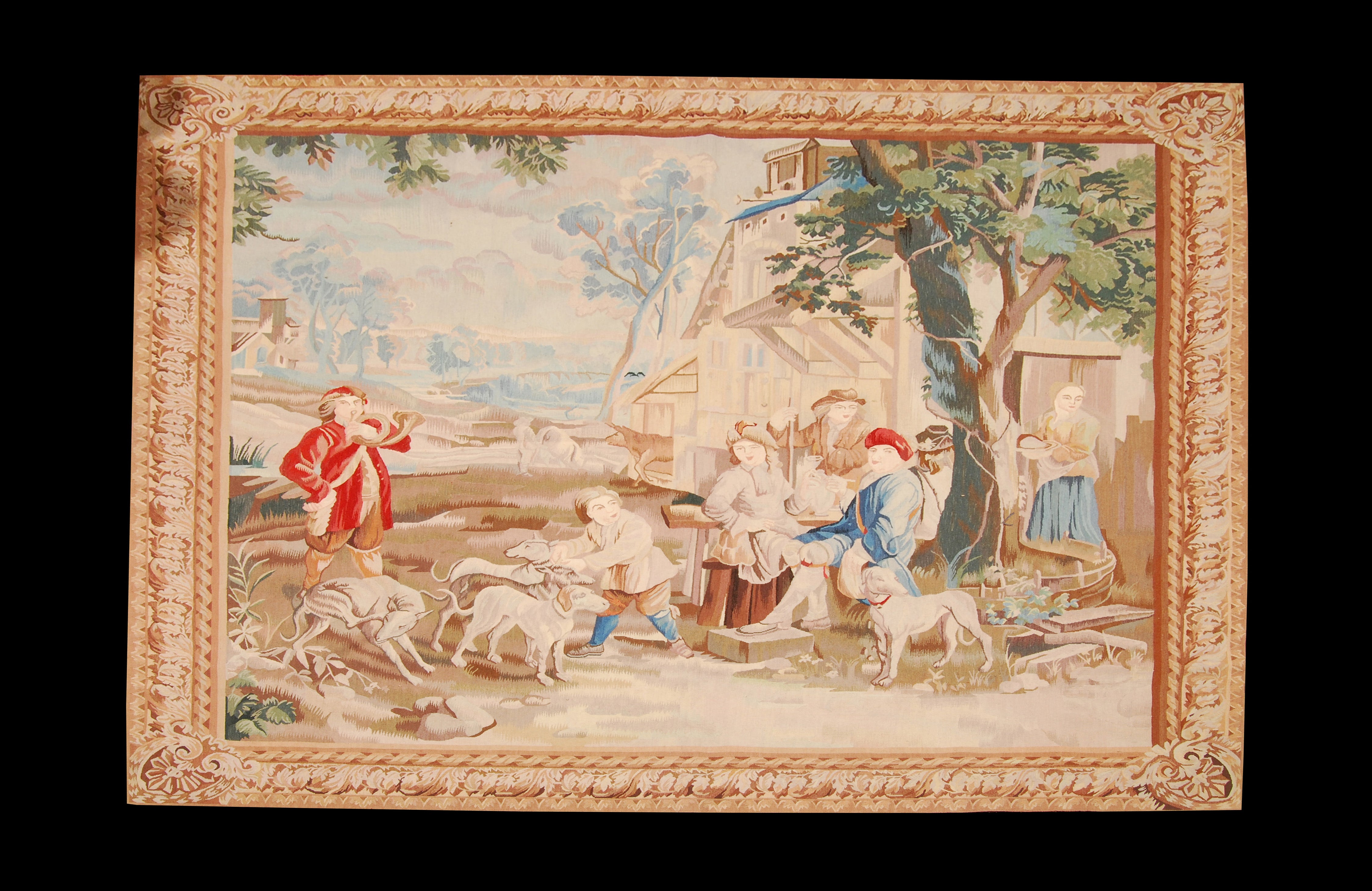 Gobelin Aubusson, klasyczny, figuratywny, francuski wzór 212x217 cm