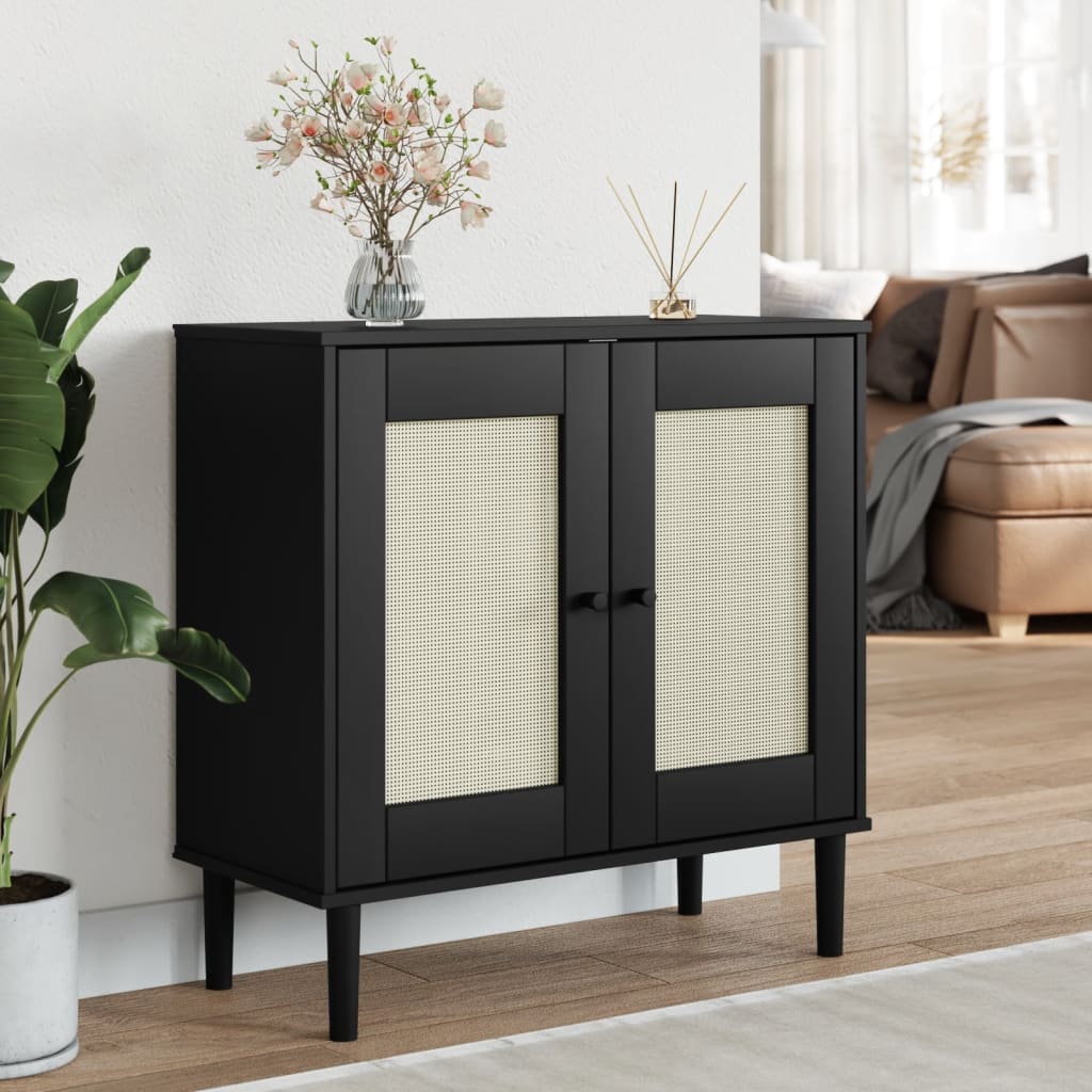 Buffet en bois avec 2 portes et 2 tiroirs 90x40x85h cm