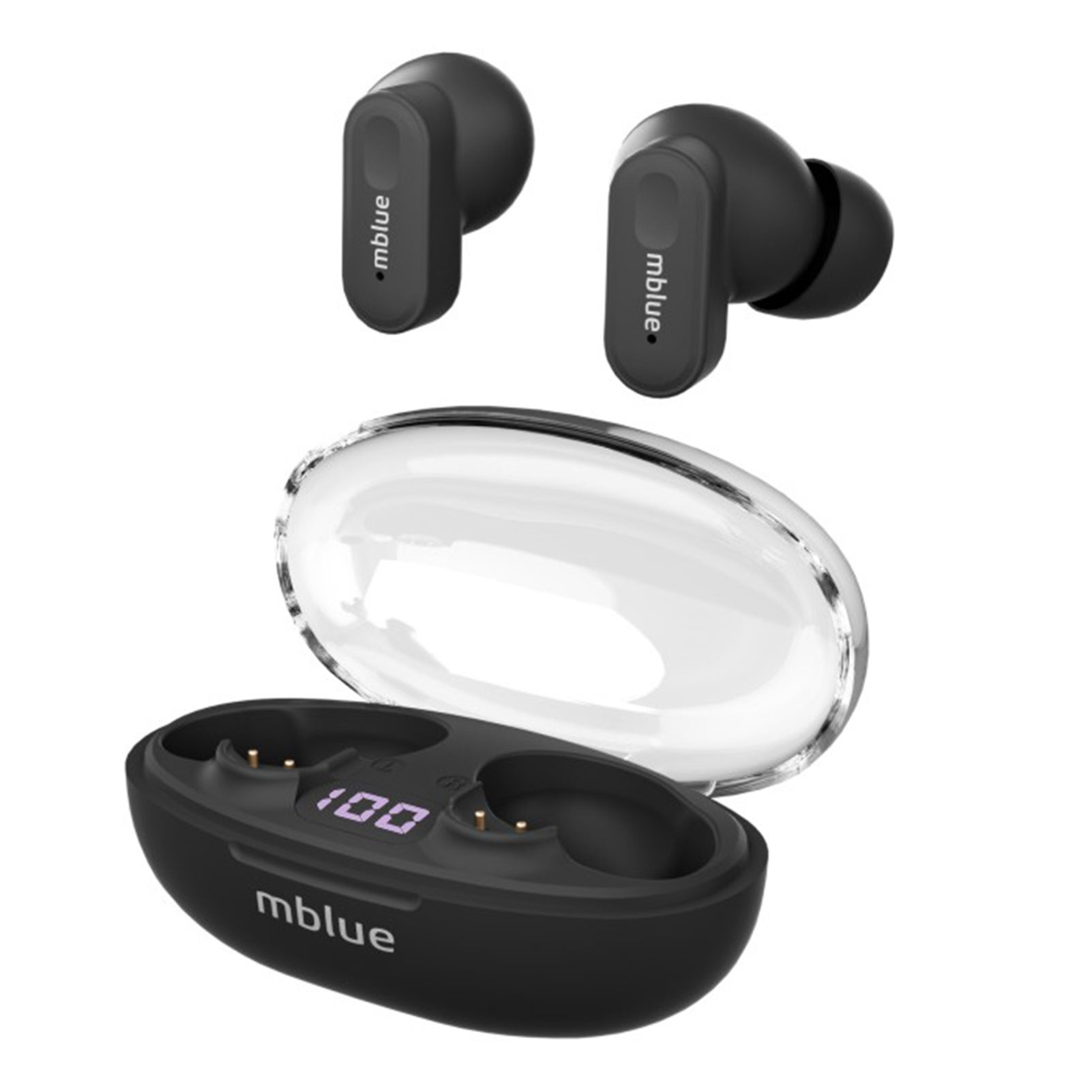 Bezprzewodowe słuchawki douszne AR01, Bluetooth, z wyświetlaczem LED, redukcją szumów, wbudowanym mikrofonem, rozmowy w trybie głośnomówiącym