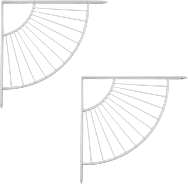 Juego de 4 pequeños soportes decorativos flotantes de latón blanco de 25 cm para decoración de pared