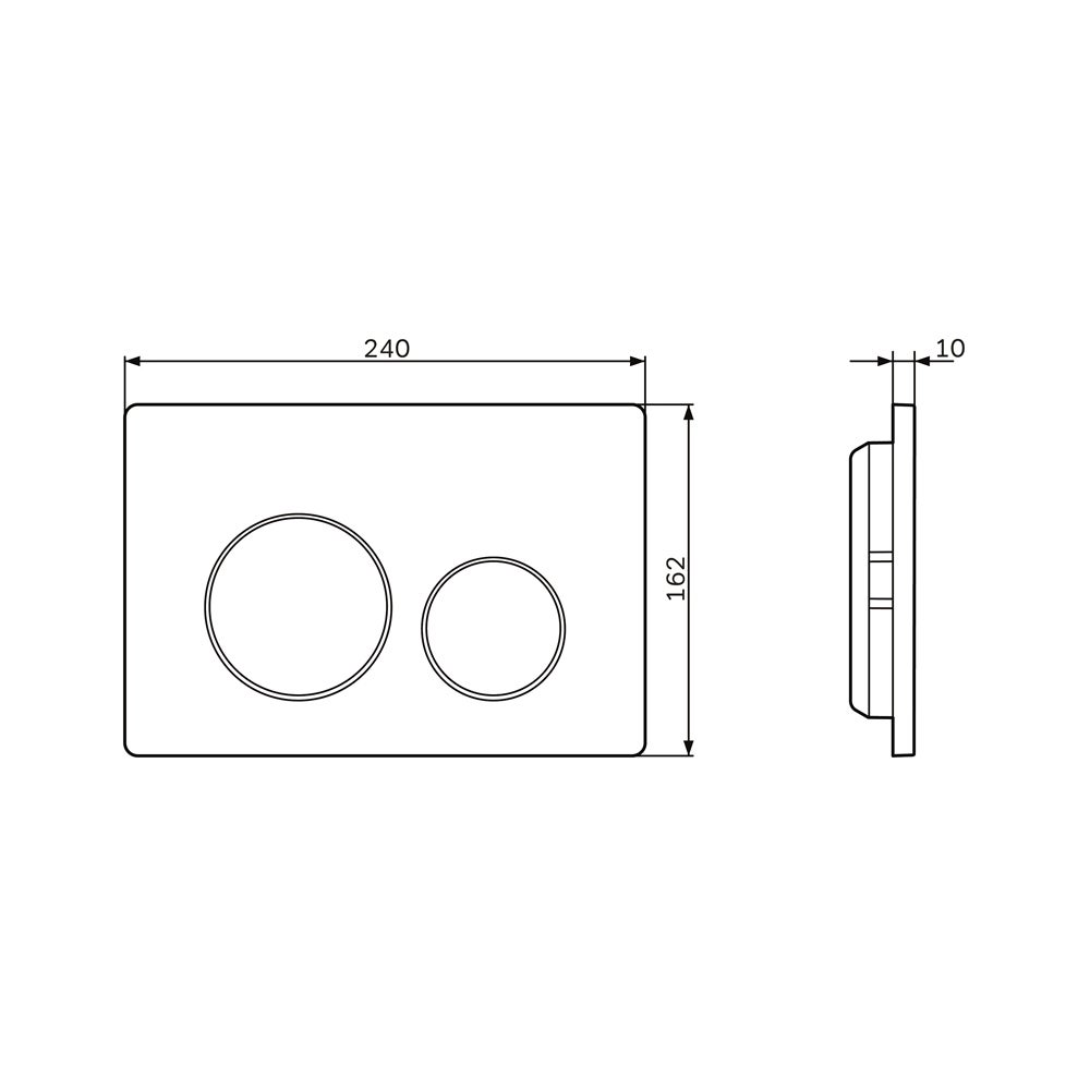 Pack WC suspendu bâti mural et cuvette Plaque Round Noire Pack WC Bati-support AM.PM Like - 11