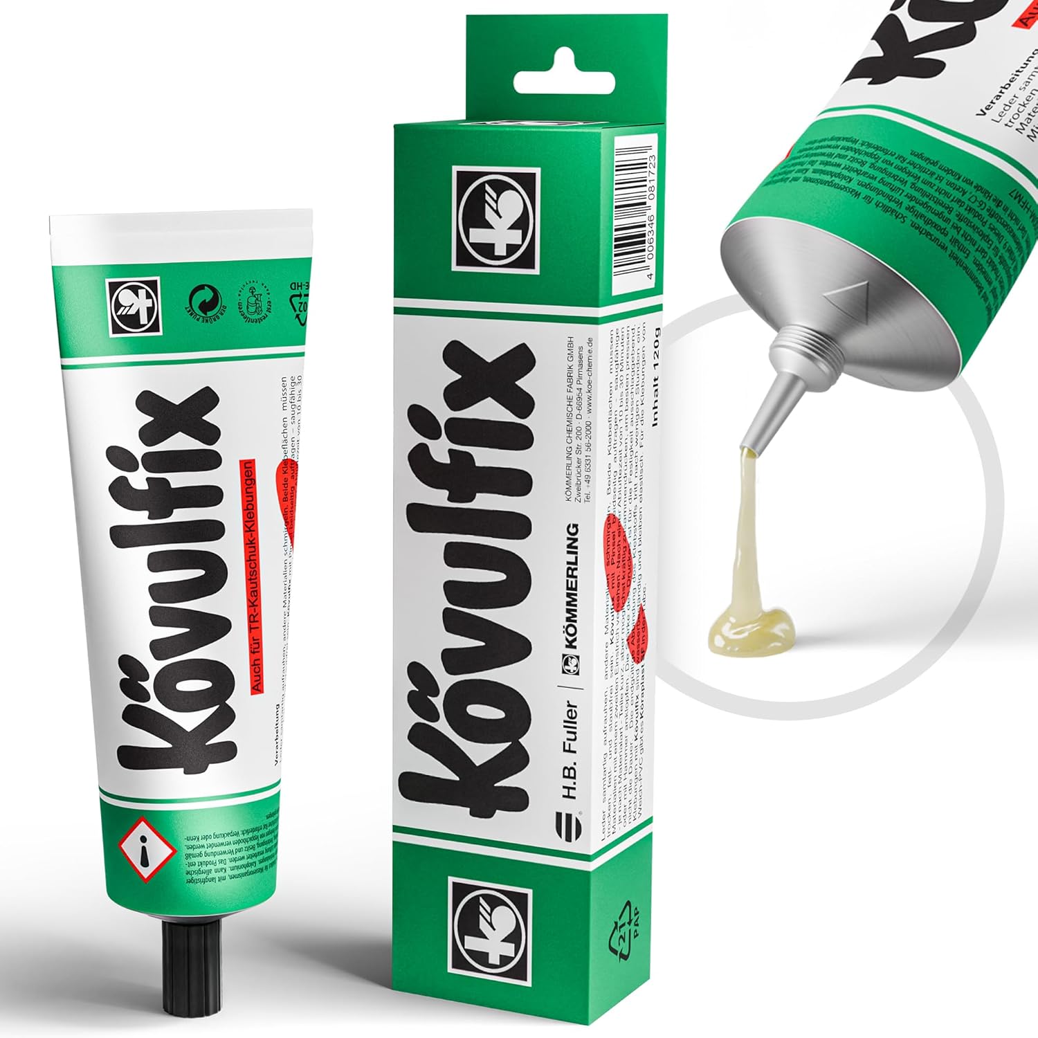 Tube extra-large de 120g Kövulfix Rekord, colle pour chaussures ultra-forte - colle textile, imperméable et élastique, pour semelles, talons, cuir et