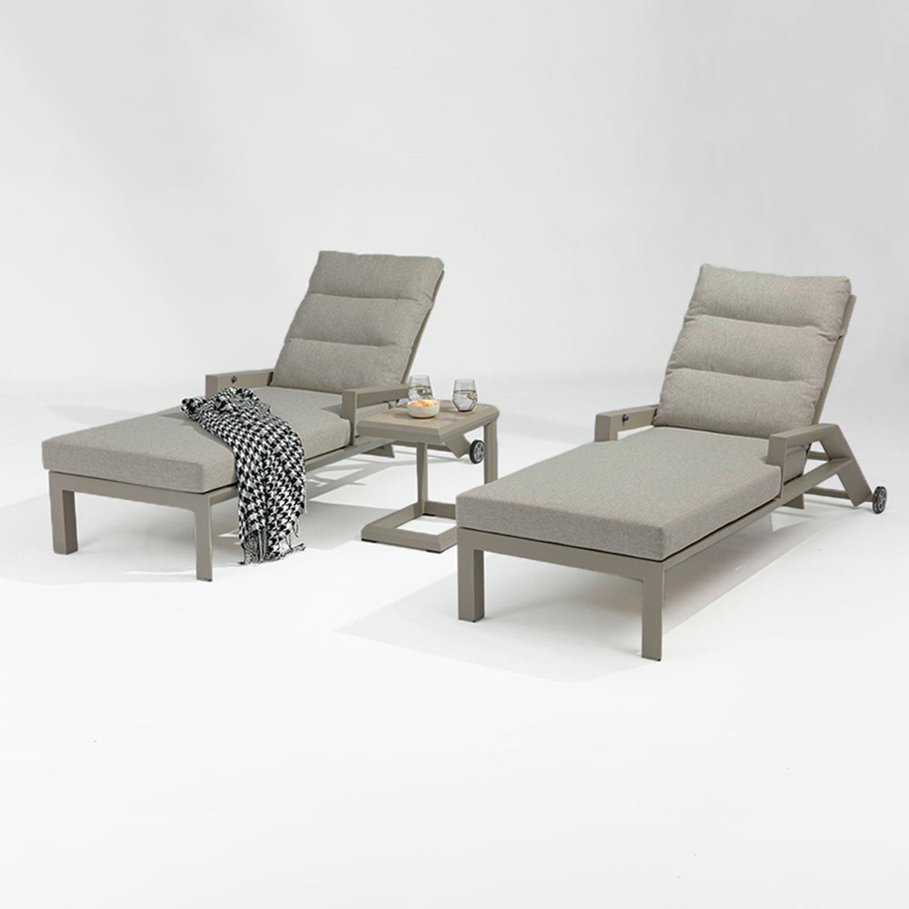 TEMPO STYLE – Piękny leżak wypoczynkowy z aluminium z funkcją rozkładania Tortora | Idealny na plażę, basen i do ogrodu | 200 x 86 x 71 cm - 8
