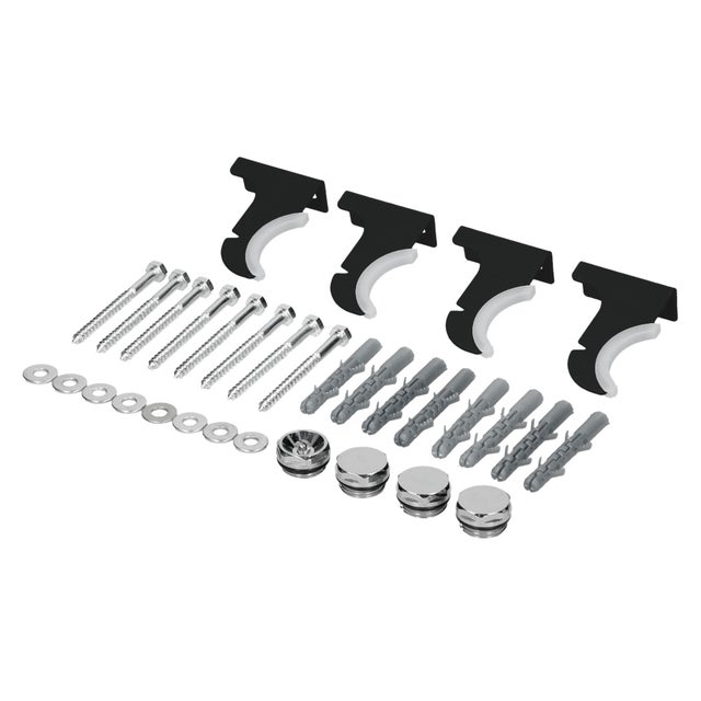 Wspornik montazowy LuxeBath do grzejników dekoracyjnych, czarny mat, material montazowy do grzejników panelowych, zestaw montazowy, zestaw montazowy,