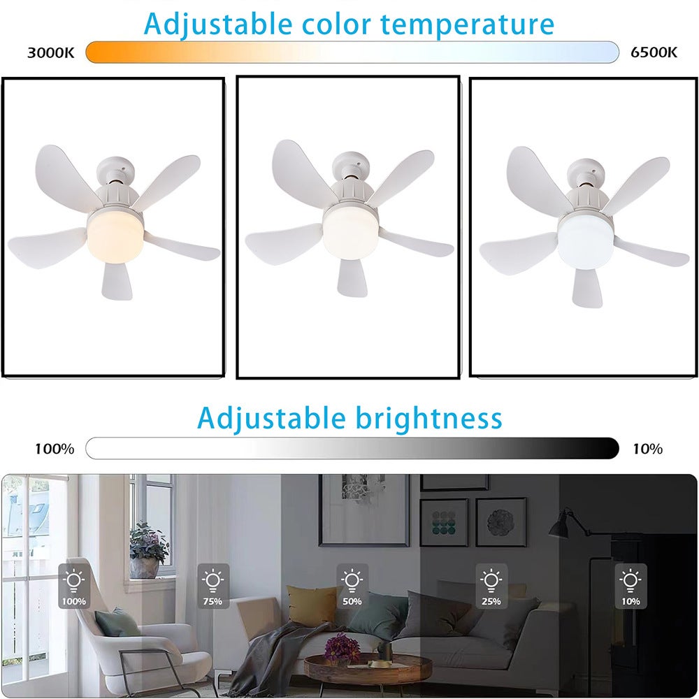 Plafonnier Ventilateur avec Télécommande - 3 Modes Lumineux - Parfait pour Maison, Restaurant, Bureau (Dimensions: 120x115x180mm) - 4