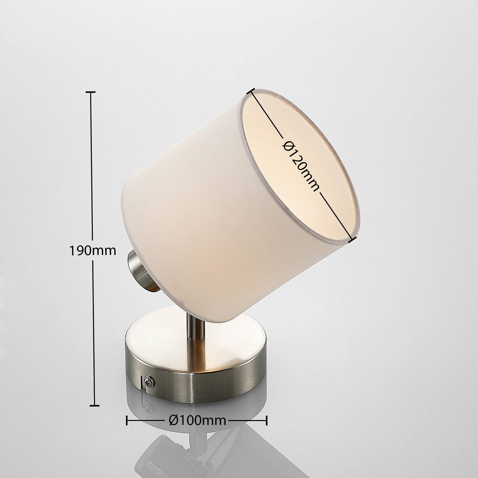 Lindby Stannis applique murale avec textile, nickel mat, Applique, Lampe Murale, Eclairage, Luminaire Mural - 4