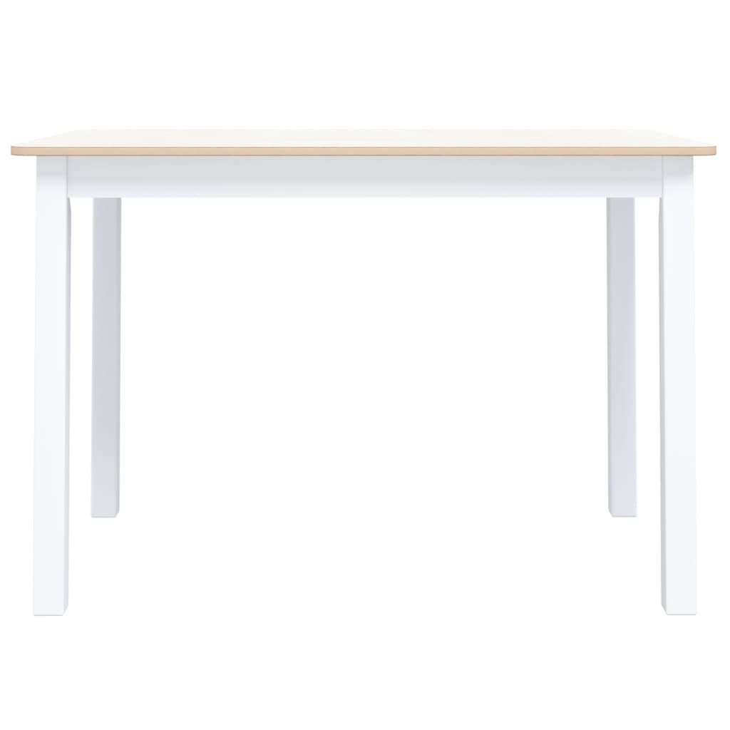 Table à manger Blanc et marron 114x71x75 cm Bois d'hévéa massif - 3