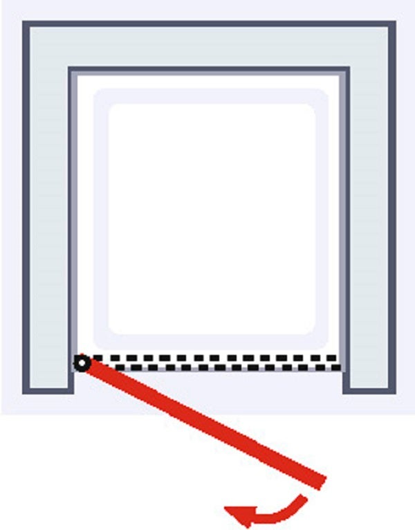 Schulte porte de douche pivotante, 80x192 cm, réversible, verre 5 mm, anticalcaire, sérigraphie verrière, style industriel, profilé noir - 7