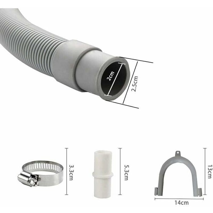 Tuyau de Vidange,Kit de Rallonge Machine a Laver,Uyau D'évacuation Lave Linge,Flexible D'évacuation Universel,Tuyau D'évacuation D'eau —1.5M - 2