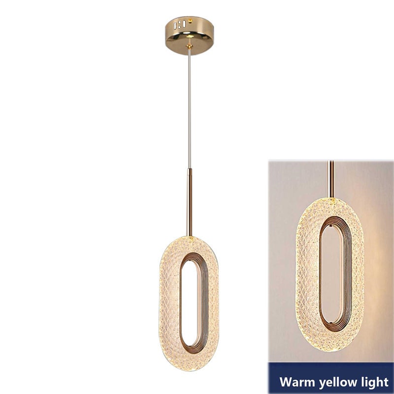 Nowoczesna lampa wisząca LED z kryształu, oświetlenie wewnętrzne do dekoracji wnętrz, salonu, sypialni, lampka nocna, ciepłe światło 3 000 K
