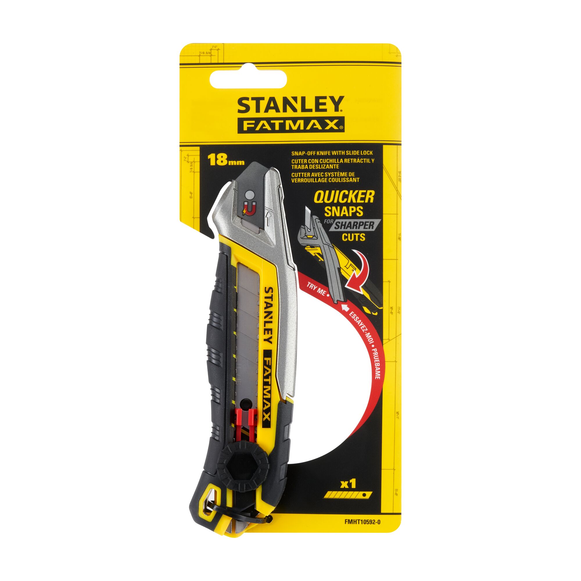Stanley Taglierina laterale 18mm con rotella di bloccaggio, Multicolore - 8