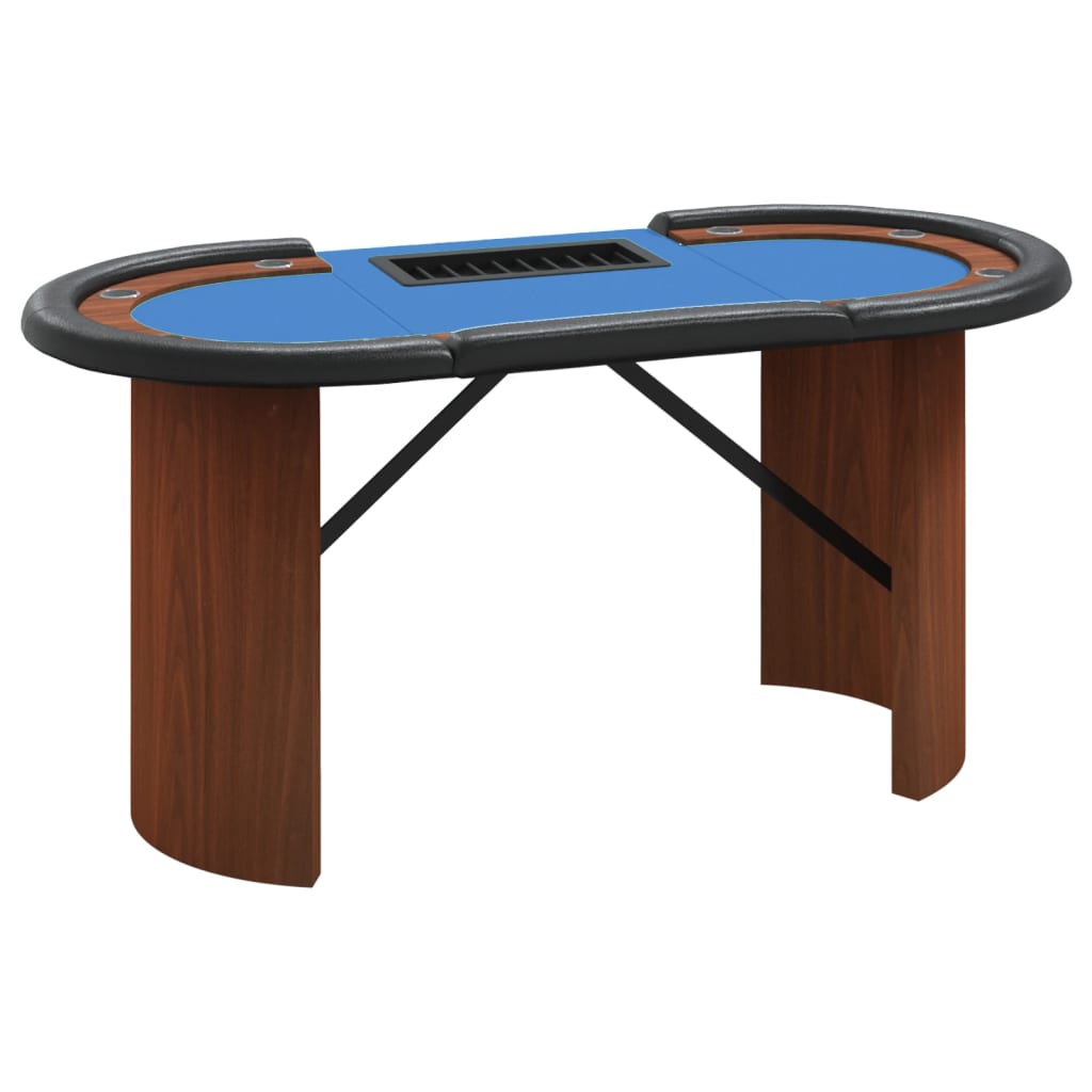 Mesa De Póquer LAPOOH Para 10 Jugadores | 160x80x75 Cm Con Fieltro Y Bandeja Para Fichas | Portavasos Integrados Y Borde Acorchado | Ideal Para Casinos Caseros