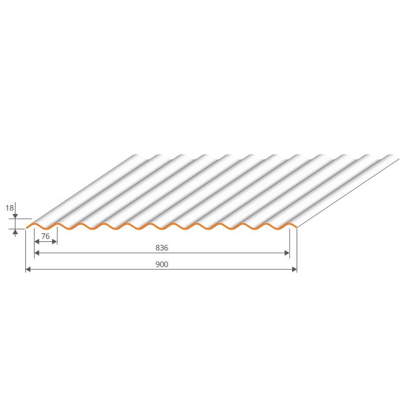 Tôle ondulée galvanisée pour couverture métallique 2100x900 mm BOTAN® - 3