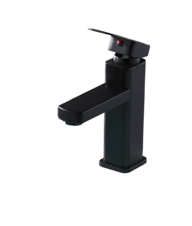 Bateria umywalkowa, bateria wannowa z wysokim wodospadem, czarna, ciepła i zimna woda z rurkami