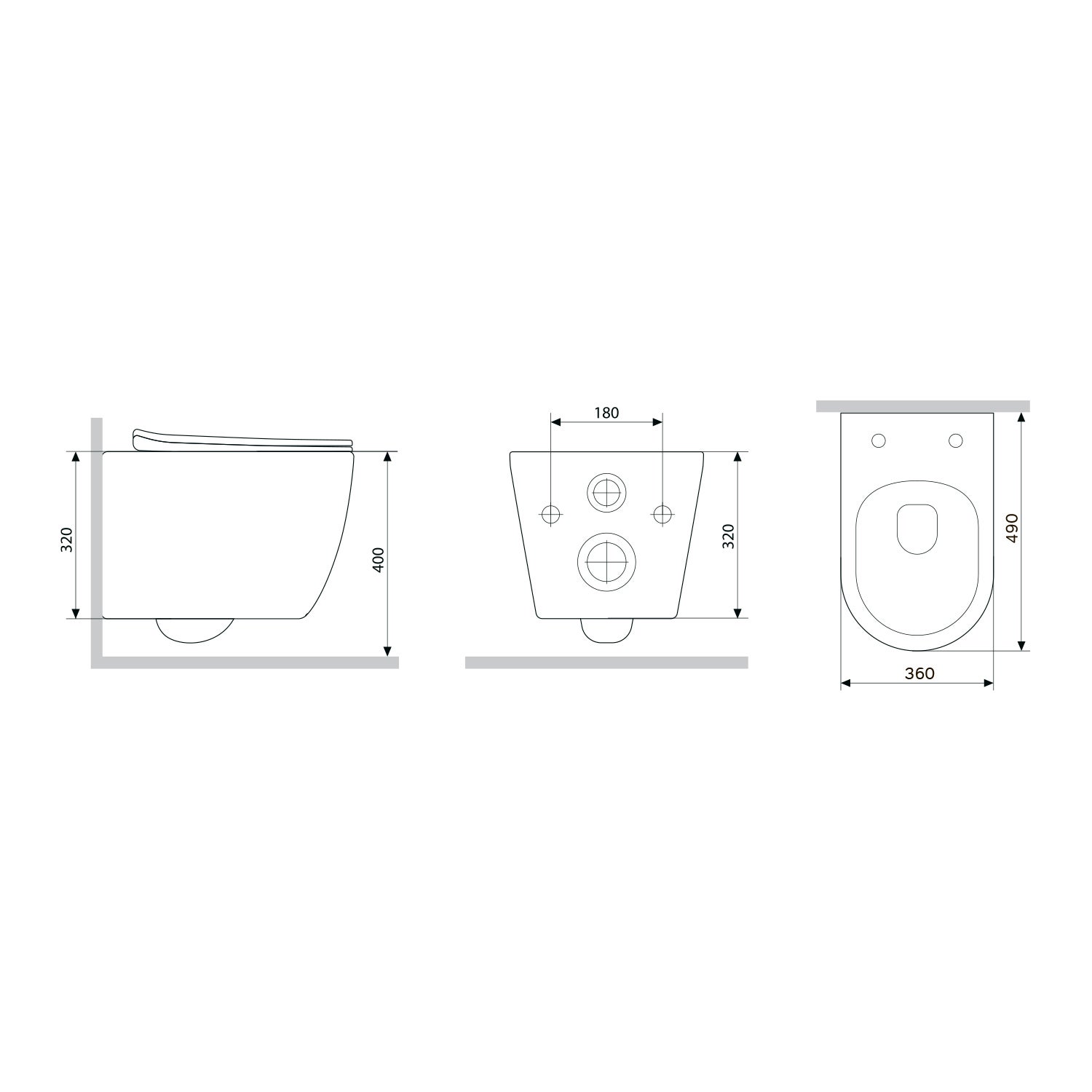 Pack WC suspendu bâti mural et cuvette Plaque Carrée Noire,&nbsp; Pack WC Bati-support AM.PM X-Joy S - 7