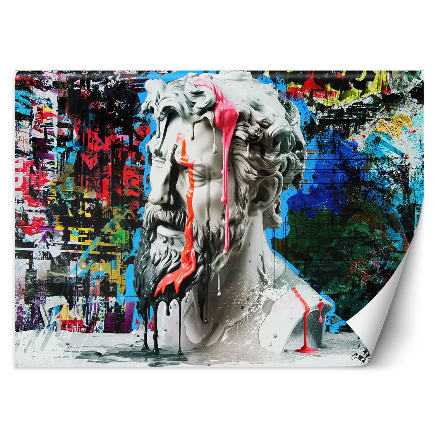 Fototapeta, Rzeźba Posejdona Graffiti 350x245