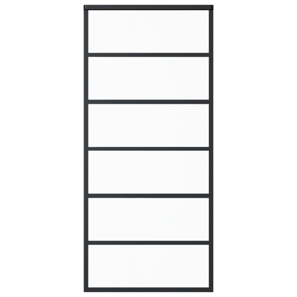 Maison Exclusive - Porta Scorrevole in Vetro ESG e Alluminio 90x205 cm Nera - 2